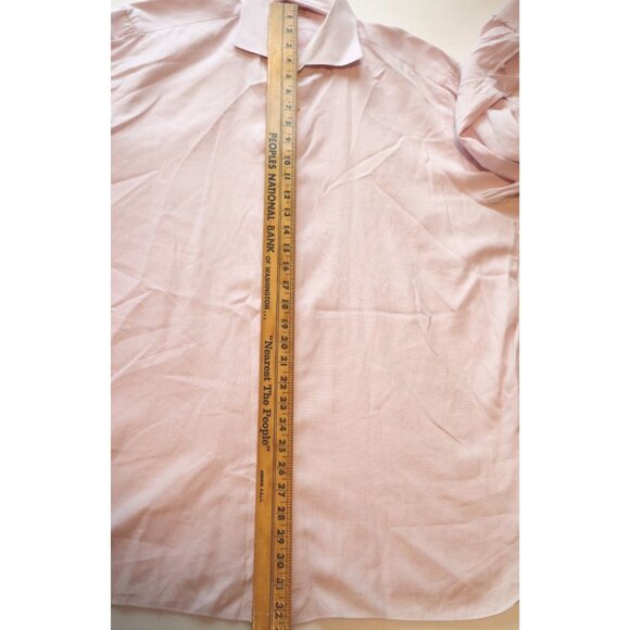 Isaia Neiman Marcus Mens Light Pink Cotton Dress Shirt Button-Down Old Money - Picture 10 of 11